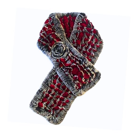 Imported Volare New York Real Rabbit Fur Scarf. - Picture 1 of 3